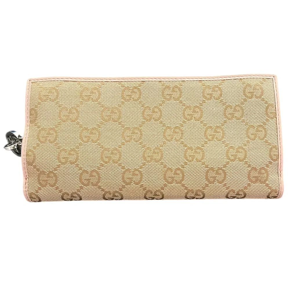 Authentic Gucci GG canvas continental long wallet beige pink - Picture 2 of 12
